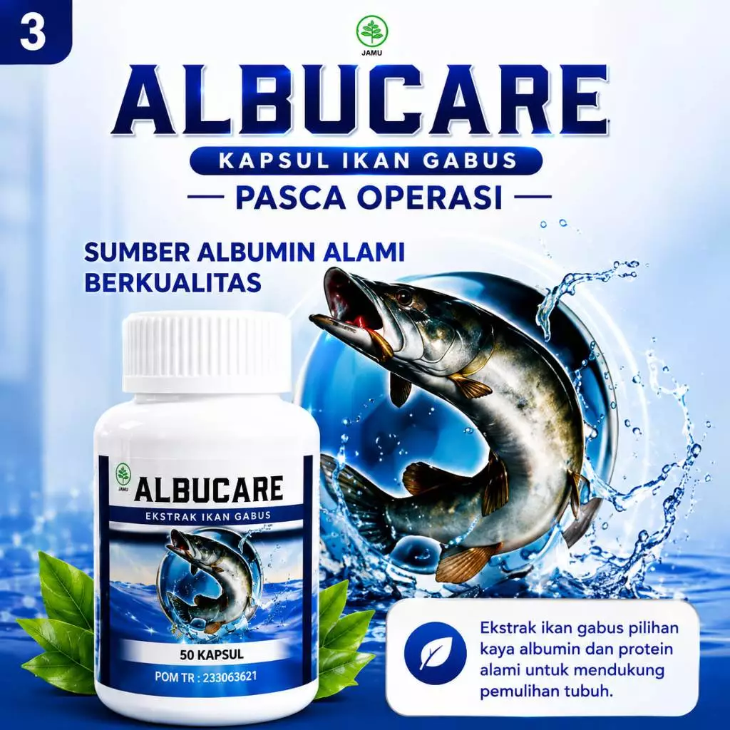 Albucare Kapsul Ekstrak Ikan Gabus Obat Pengering Luka Bekas Pasca Operasi Caesar Mempercepat Penyembuhan Luka Jahitan Luka 4