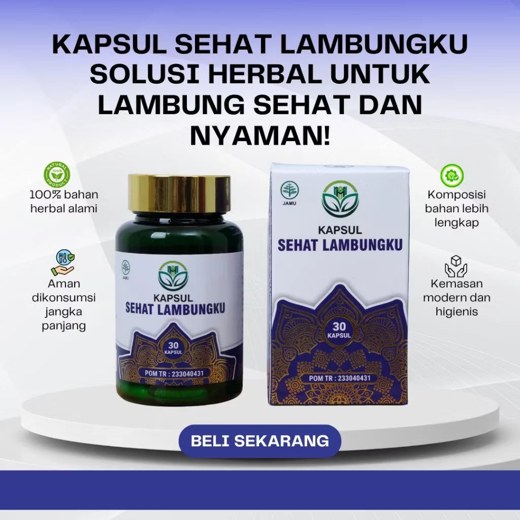 Kapsul Sehat Lambungku Asli 100% original Obat Herbal Asam Lambung Maag GERD Tukak Lambung Perih Mual Perut Kembung dan Mulas 2