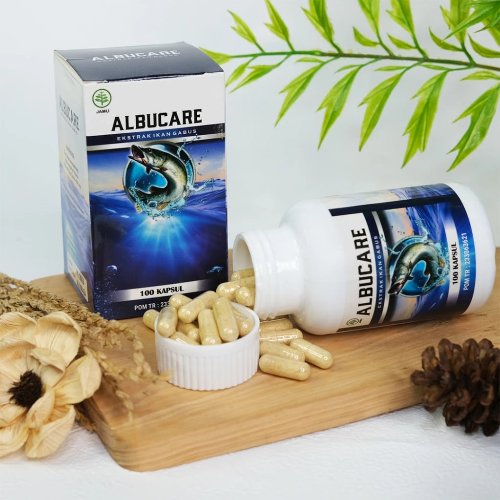 ALBUCARE Kapsul Ekstrak Ikan Gabus Obat Herbal Penyembuh Luka Jahitan Luka Bekas Operasi Luka Kecelakaan Pengering Luka 5
