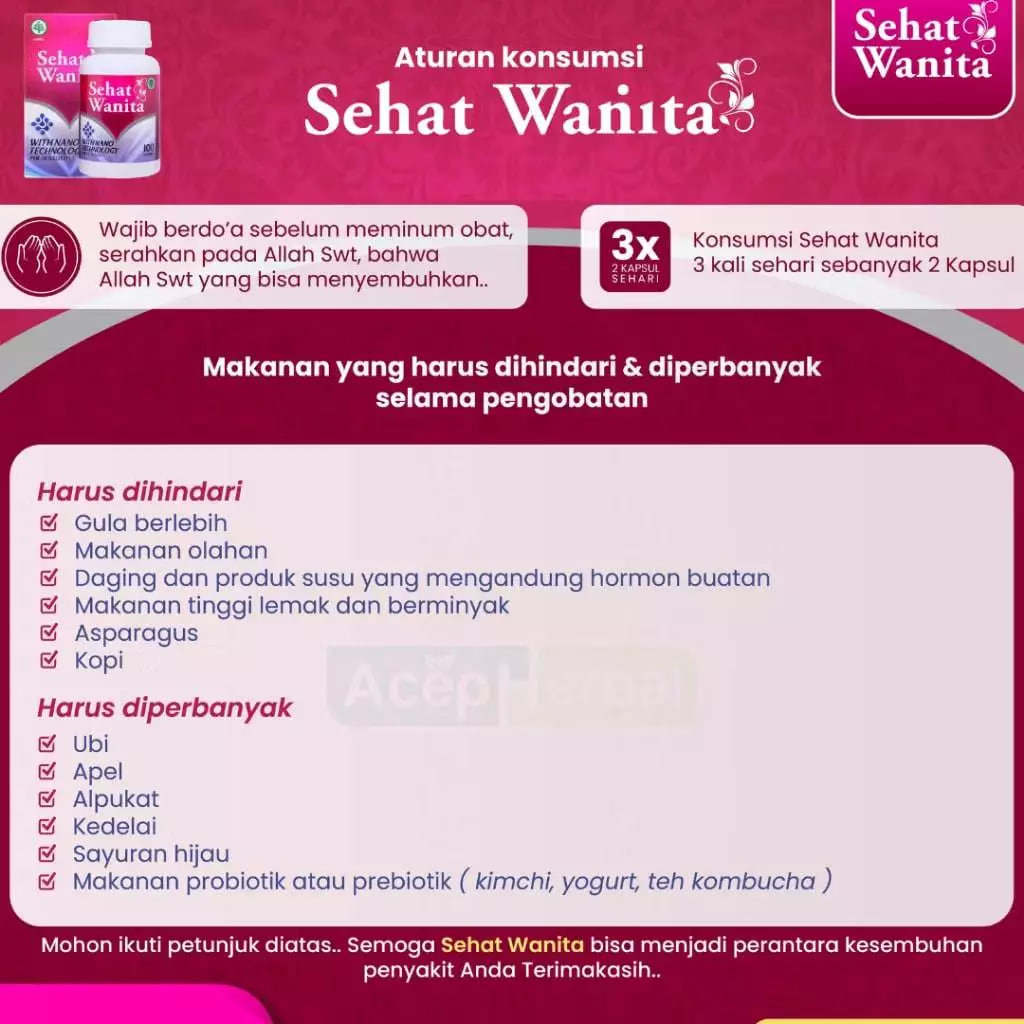 Sehat Wanita Original Isi 50 kapsul Untuk Membantu Atasi Masalah Kewanitaan dan Promil Obat Herbal Keputihan Haid Bau Gatal Benjolan 4