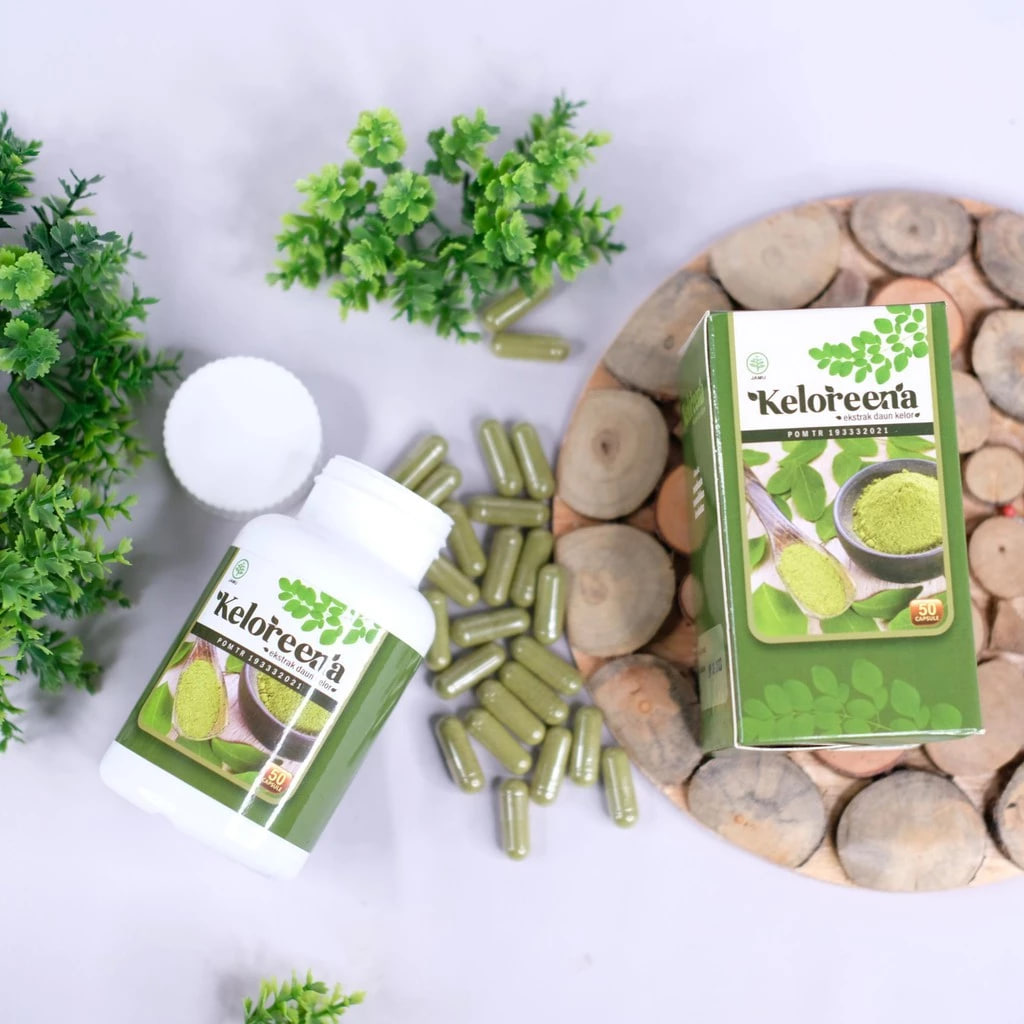 Keloreena Original 100% Asli Kapsul Daun Kelor Ekstrak Moringa Oleifera BPOM Dan Halal Obat Herbal Kolesterol Asam Urat Benjolan 3