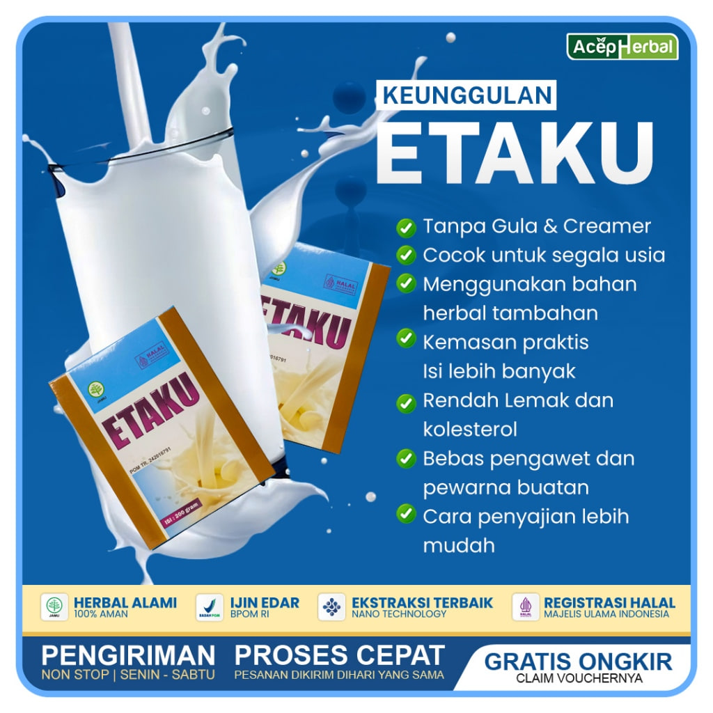 Etaku Goat Milk Susu Kambing Etawa Bubuk Walatra Etaku Asli 100% Herbal original Solusi Untuk Peninggi Badan Sesak Nafas Asma Kolesterol Tinggi Osteoporosis Atasi Nyeri Sendi Tulang Lutut Syaraf Saraf Kejepit Herbal 3