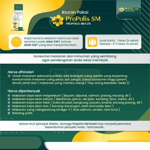 Obat Tetes Telinga Gatal Berair Budeg Berdengung Congek Bernanah dan Infeksi Telinga Herbal Propolis SM 3