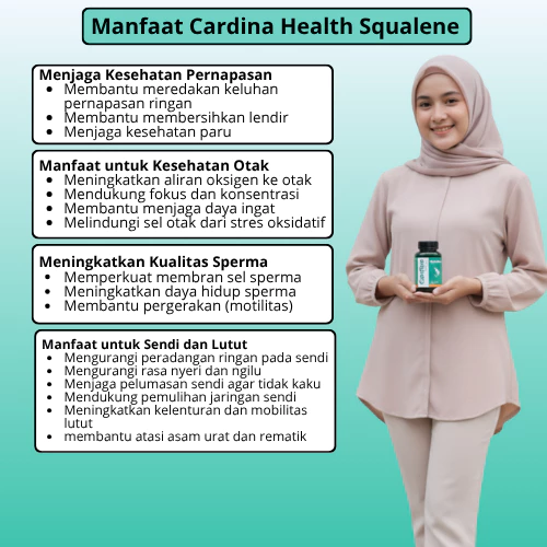 Minyak Ikan Cardina Health Squalene Softgel Omega 3 Fish Oil Untuk Anak dan Dewasa Obat Herbal Multikhasiat Bantu Atasi Nyeri Sendi Lutut Asam Urat Rematik Darah Tinggi Vitamin Otak Maag Asam Lmbung Sakit Perut Anti Oksidan 3